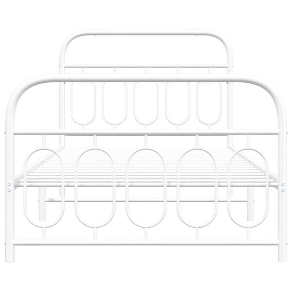 vidaXL Estructura cama sin colchón con estribo metal blanco 100x190 cm
