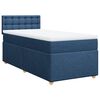 vidaXL Cama box spring con colch&oacute;n tela azul 90x200 cm