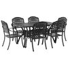 vidaXL Conjunto de Comedor de Jard&iacute;n 7 pcs Negro Aluminio