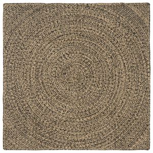 vidaXL Alfombra de &aacute;rea Natural y negro 120 x 120 cm yute