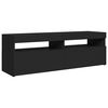 vidaXL Mueble de TV con luces LED negro 120x35x40 cm