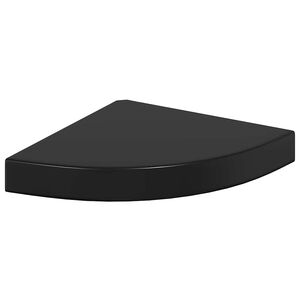 vidaXL Estante flotante de esquina MDF negro brillo 25x25x3,8 cm