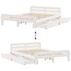 vidaXL Estructura de cama sin colch&oacute;n madera de pino blanca 140x190 cm