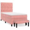 vidaXL Cama box spring con colch&oacute;n terciopelo rosa 80x200 cm