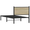 vidaXL Estructura de cama sin colchón metal roble Sonoma 90x190 cm