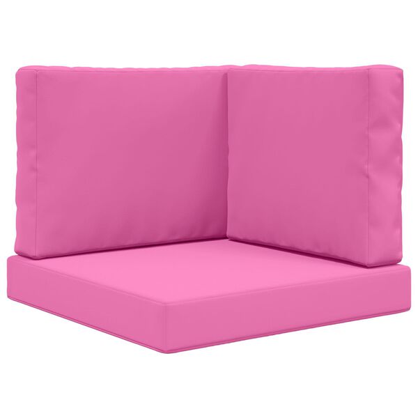 vidaXL Coj&iacute;n para sof&aacute; de exterior 3 pcs Rosa Poli&eacute;ster