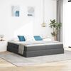 vidaXL Cama con almacenamiento y colch&oacute;n Gris oscuro 200 x 200 cm