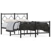 vidaXL Estructura cama sin colch&oacute;n con estribo metal negro 120x190 cm