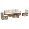 vidaXL Conjunto de sof&aacute;s de jard&iacute;n 7 uds. Beige rat&aacute;n sint&eacute;tico