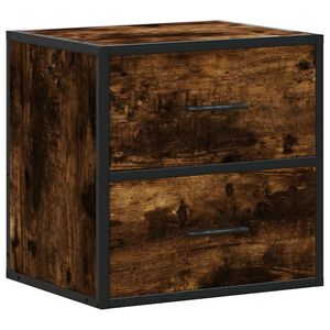 vidaXL Mesita de noche de pared color roble ahumado 40x31x39,5 cm