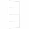 vidaXL Puerta corredera ESG vidrio y aluminio blanca 90x205 cm