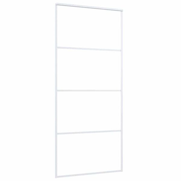 vidaXL Puerta corredera ESG vidrio y aluminio blanca 90x205 cm
