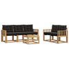 vidaXL Conjunto de sof&aacute;s de exterior 6 uds. 5 plaza Blanco y Negro