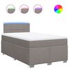 vidaXL Cama box spring con colch&oacute;n tela gris taupe 120x200 cm