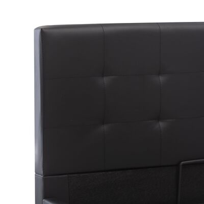 vidaXL Cama canapé hidráulica de cuero sintético negro 160x200 cm