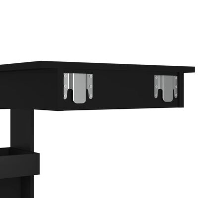 vidaXL Mesa de bar de pared madera contrachapada negro 102x45x103,5cm