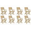 vidaXL Sillas plegables 8 uds madera acacia 54,5x61,5x86,5cm