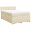 vidaXL Cama box spring con colch&oacute;n tela color crema 160x200 cm