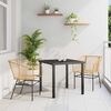 vidaXL Conjunto de Comedor de Jard&iacute;n 3 pcs Marr&oacute;n rat&aacute;n sint&eacute;tico