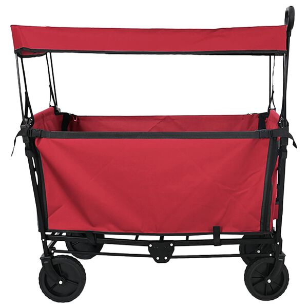 vidaXL Carro de Mano Plegable Rojo 105 x 56.5 x 116 cm Tela Oxford