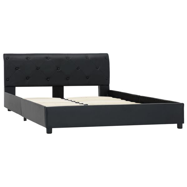 vidaXL Estructura de cama de cuero sint&eacute;tico negro 120x200 cm