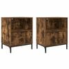 vidaXL Armario de Noche 2 uds. Roble ahumado 49 x 36 x 61 cm