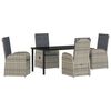 vidaXL Conjunto de Comedor de Jard&iacute;n 5 pcs Gris rat&aacute;n sint&eacute;tico