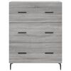 vidaXL Aparador alto madera contrachapada gris sonoma 69,5x34x180 cm