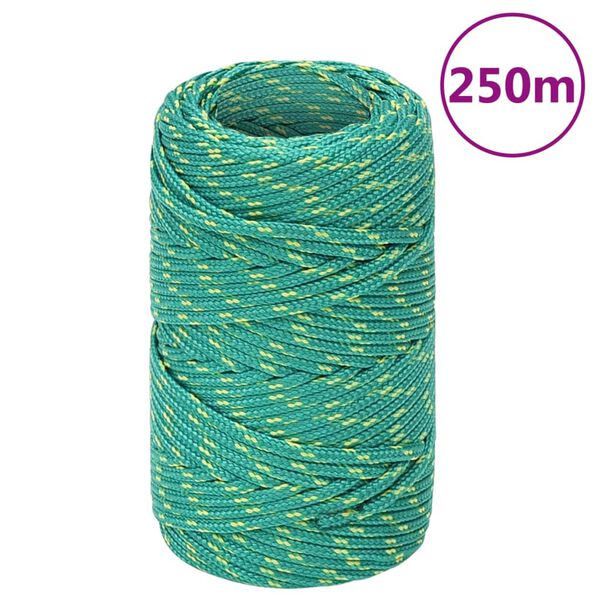 vidaXL Cuerda de barco polipropileno verde 2 mm 250 m