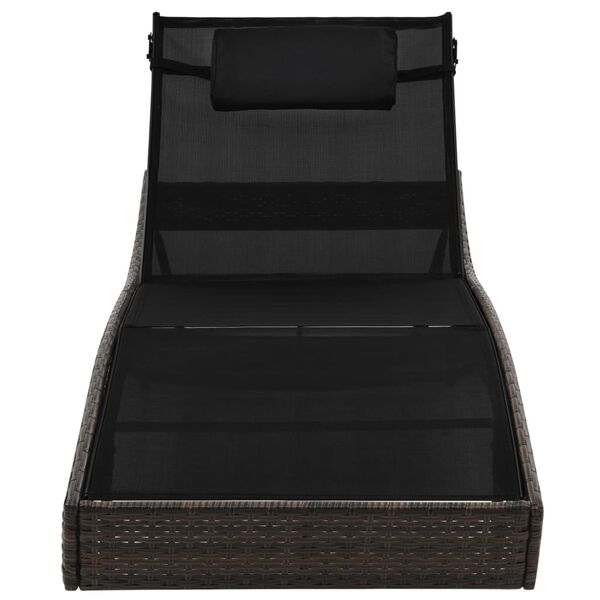 vidaXL Tumbona con cojín ratán PE marrón