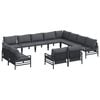 vidaXL Conjunto de sof&aacute;s de jard&iacute;n 12 uds. Negro Acero