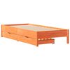 vidaXL Estructura de cama sin colch&oacute;n madera maciza marr&oacute;n 75x190 cm