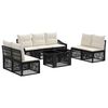 vidaXL Conjunto de sof&aacute;s de jard&iacute;n 8 uds. Negro y Blanco Crema