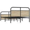vidaXL Estructura de cama sin colch&oacute;n metal roble Sonoma 140x200 cm