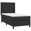 vidaXL Cama box spring colch&oacute;n y LED cuero sint&eacute;tico negro 100x200 cm