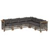 vidaXL Set de muebles de jard&iacute;n 6 pzas y cojines rat&aacute;n sint&eacute;tico gris