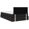 vidaXL Cama con almacenamiento y LED con LED Negro 120 x 190 cm tela