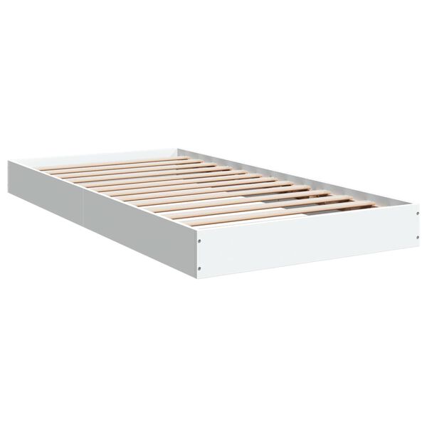 vidaXL Estructura de cama madera de ingenier&iacute;a blanca 100x200 cm