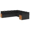 vidaXL Set de sof&aacute;s de jard&iacute;n 10 pzas cojines rat&aacute;n sint&eacute;tico negro