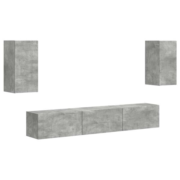 vidaXL Conjunto de mueble de TV 5 pcs Gris Concreto