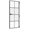 vidaXL Puerta interior delgada negra vidrio y aluminio 83x201,5 cm