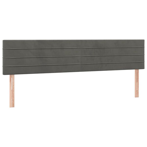 vidaXL Cabecero con LED de terciopelo gris oscuro 180x5x78/88 cm