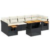 vidaXL Set de sof&aacute;s de jard&iacute;n 8 piezas y cojines rat&aacute;n sint&eacute;tico negro