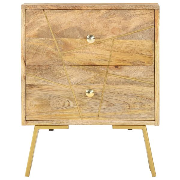 vidaXL Mesita de noche de madera maciza de mango 40x30x50 cm