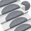 vidaXL Felpudos autoadhesivos para escaleras, 5 unidades, 65 x 21 x 4 cm, gris claro, semicirculares, grandes