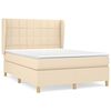 vidaXL Cama box spring con colch&oacute;n tela color crema 140x200 cm