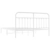 vidaXL Estructura cama sin colchón con cabecero metal blanco 183x213cm