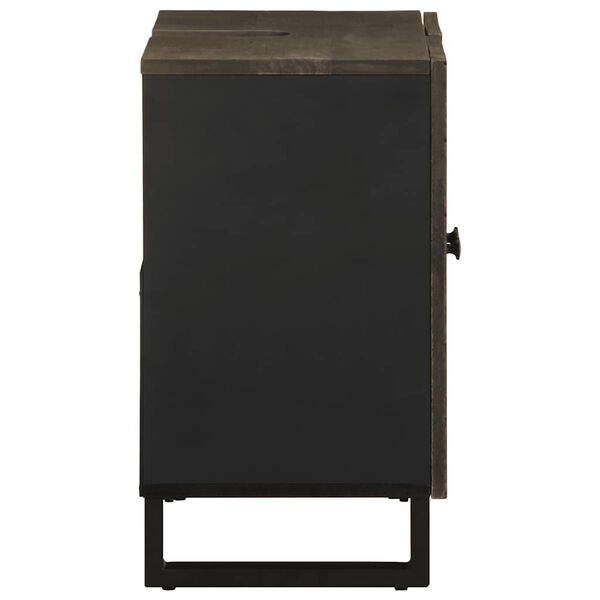 vidaXL Mueble para lavabo de madera maciza de mango negro 62x33x58 cm