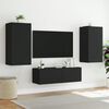 vidaXL Muebles de TV de pared con luces LED 3 piezas negro