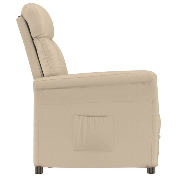 vidaXL Sill&oacute;n de relax de piel de ante sint&eacute;tica color crema